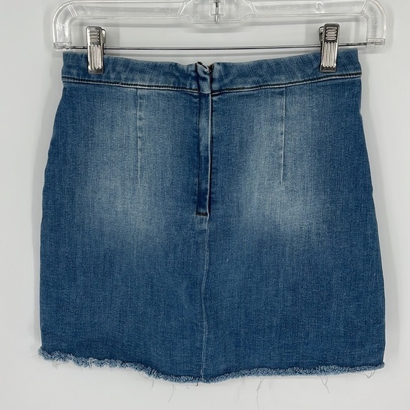 Reformation Jeans Denim Mini Evie Skirt Barbados Medium Wash Women’s Size 27 - Picture 9 of 13